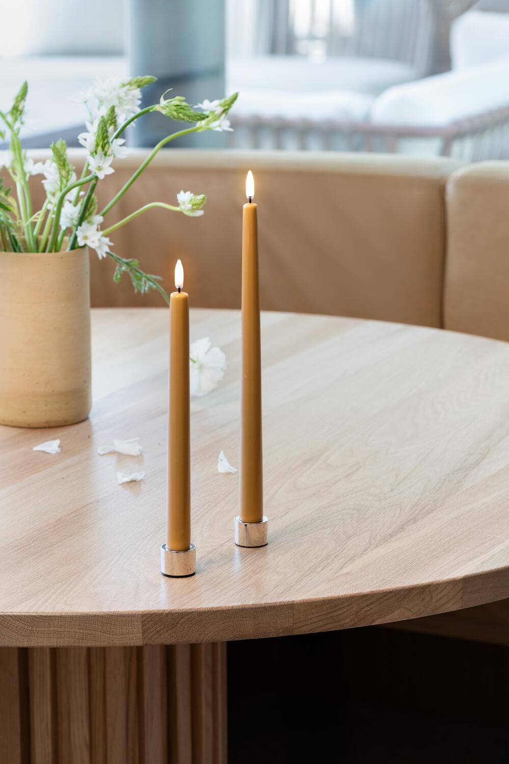 LED kronelys, Wild Honey Smooth - 2 stk